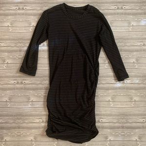 Lululemon black striped Anytime Dress